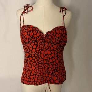 Realisation Par Ana hearts printed silk top size L